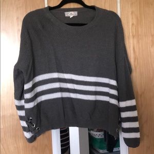 Cropped striped sweater